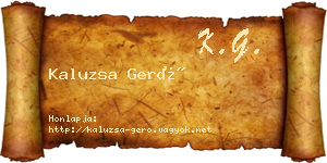 Kaluzsa Gerő névjegykártya
